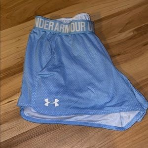 Blue running shorts